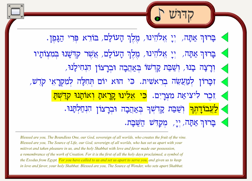 Reconstructionist Kiddush and the Concept of Chosenness